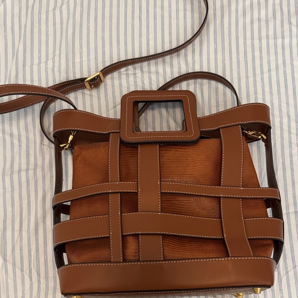 STAUD Shirley Leather Bag Saddle